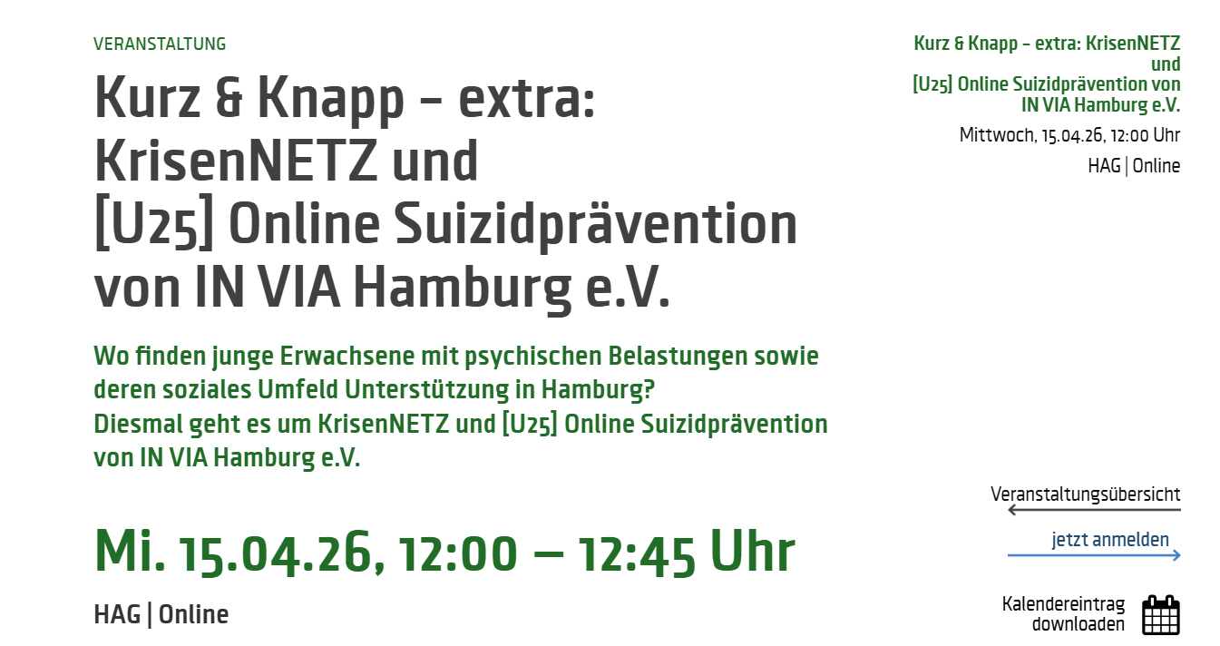 Screenshot von der HAG-Website, auf dem die im Text genannten Rahmendaten der Veranstaltung aufgeführt sind.